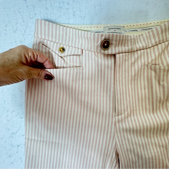 Anthropologie Pilcro Blushed Stripe Crops Pants Sz 2 - Picture 6 of 13